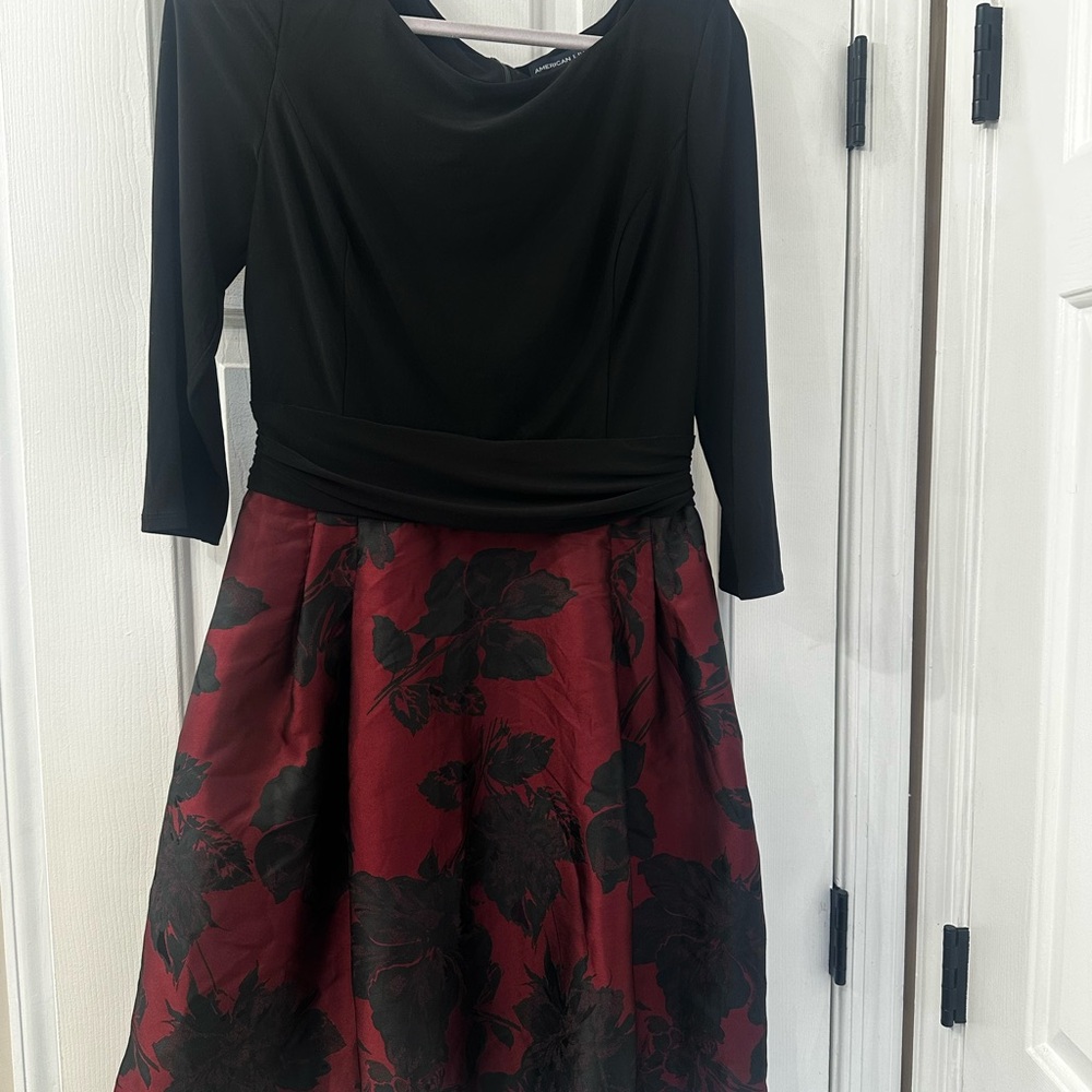 American Living Black Sleeveless Dress with Red Detail